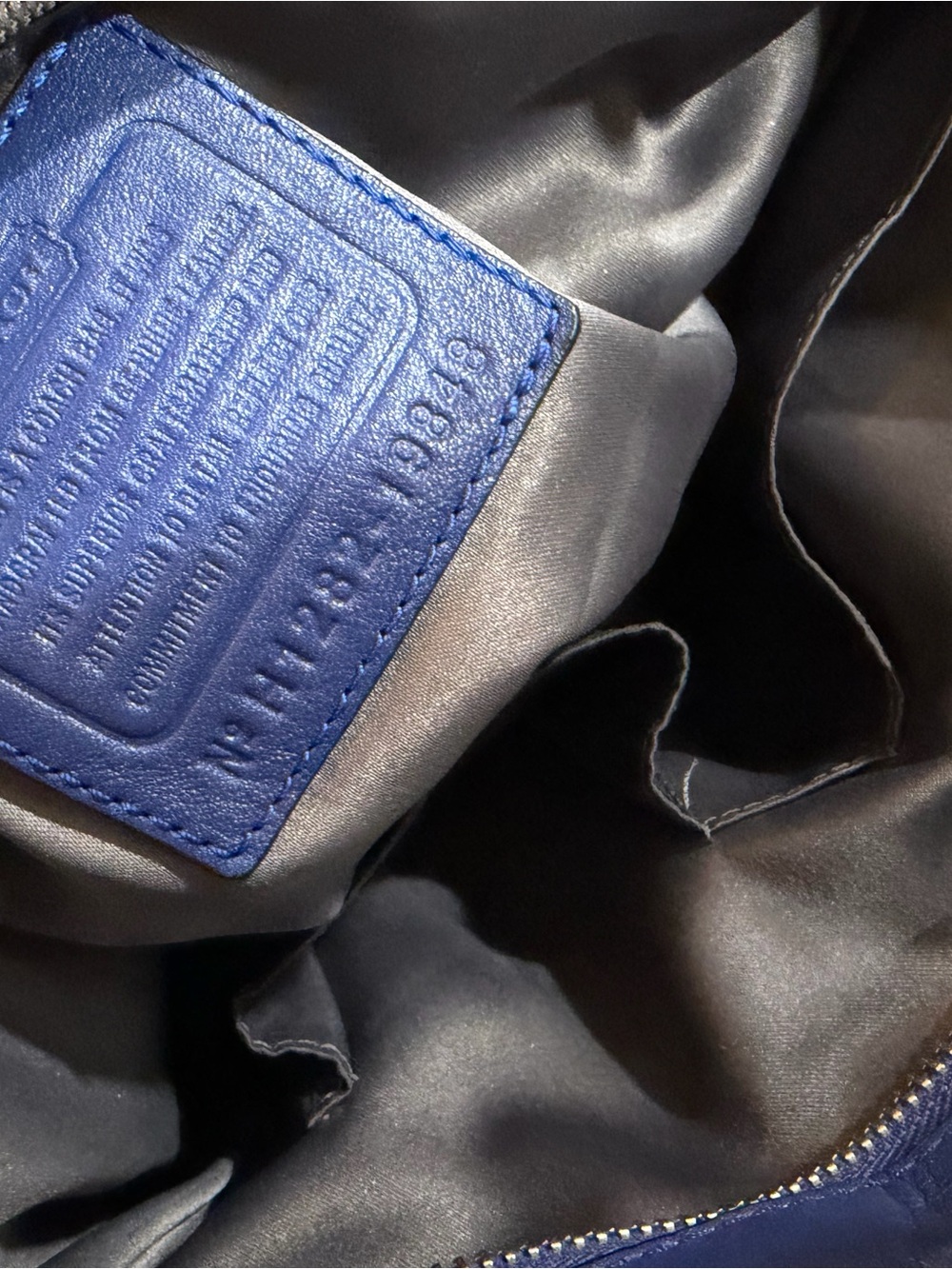 Coach Blue Leather Pleated & Braided Satchel - Picture 8 of 9